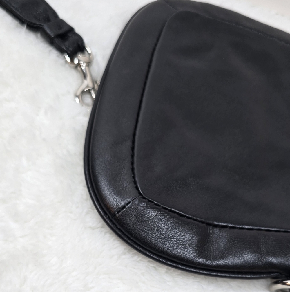 Vintage Coach Ashley Black Leather Zipper Closure Wristlet Coin Wallet - Picture 9 of 11